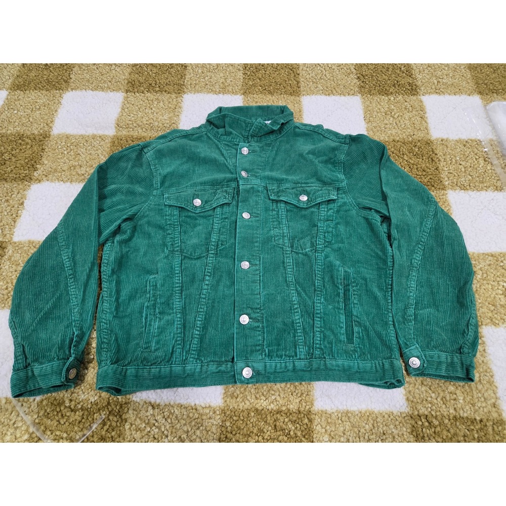 Princess Polly Emerald Green Corduroy Trucker Jacket Womens SM Button Front
